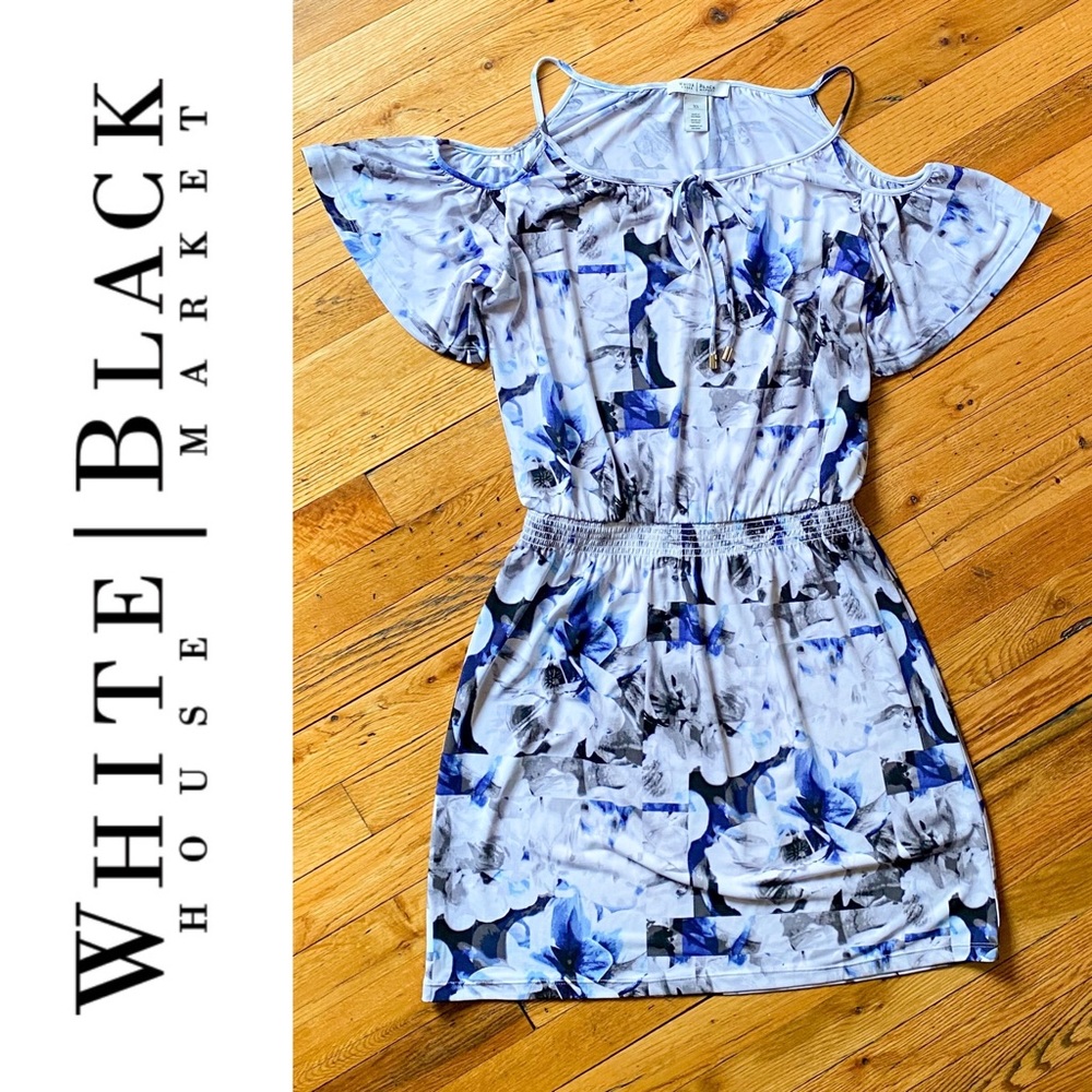 White House Black Market Floral Cold Shoulder Dres